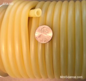 Rubber Tubing, Natural, Amber, Narrow, per foot