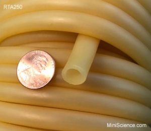 Rubber Tubing, Amber, Natural, Medium, per foot