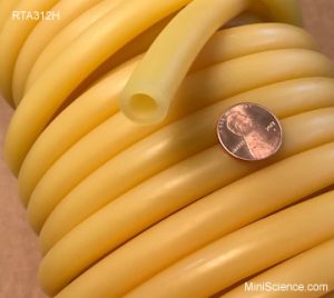 Rubber Tubing, Amber, Natural, Wide & Thick, per foot