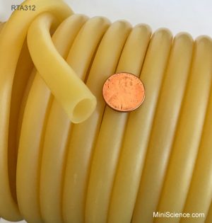 Rubber Tubing, Amber, Natural, Wide, Per Foot